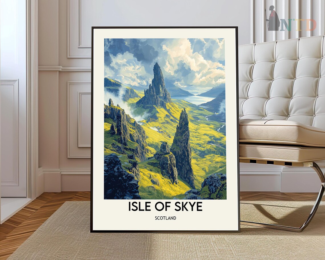 Isle Of Skye Scotland Old Man Of Storr Rugged Peaks Travel Poster