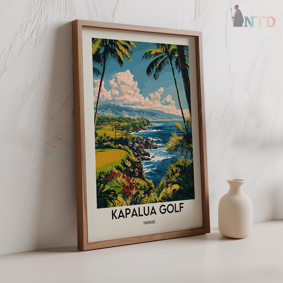 Kapalua Golf, Maui Hawaii Travel Poster Art Print - Image 2