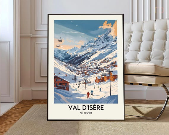Valdisre Ski Resort Poster Wall Art Print Photo French Alps