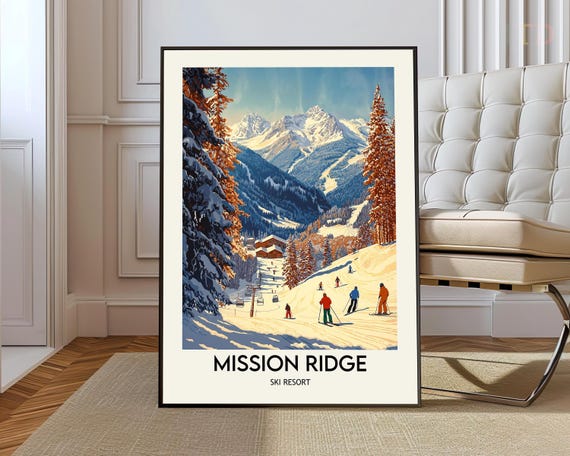 Mission Ridge Ski Resort Poster Wall Art Print Photo