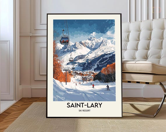 Saintlary Ski Resort Poster Wall Art Print Photo French Pyrenees