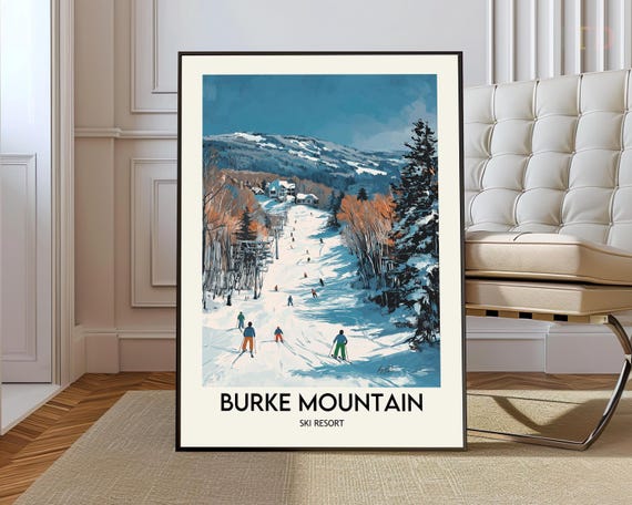 Burke Mountain Ski Resort Poster Wall Art Print Vermont