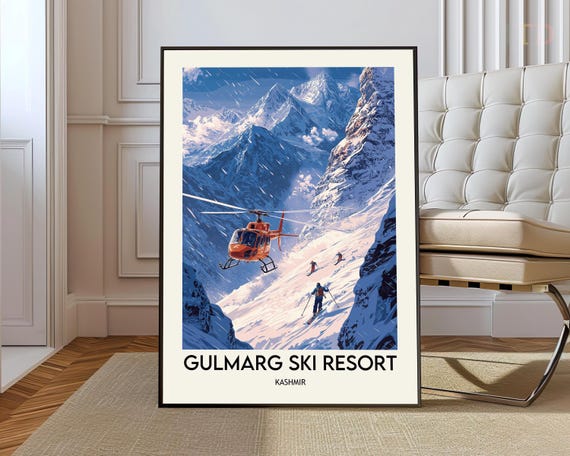 Gulmarg Ski Resort Poster Wall Art Print Photo