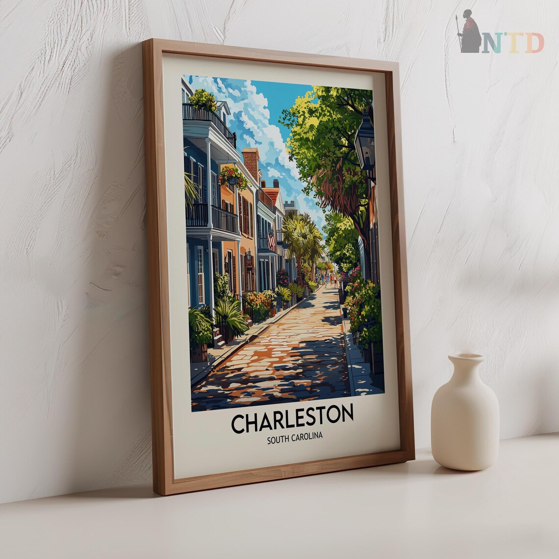 Charleston South Carolina Porch Balcony Homes Flower Street Poster - Image 2