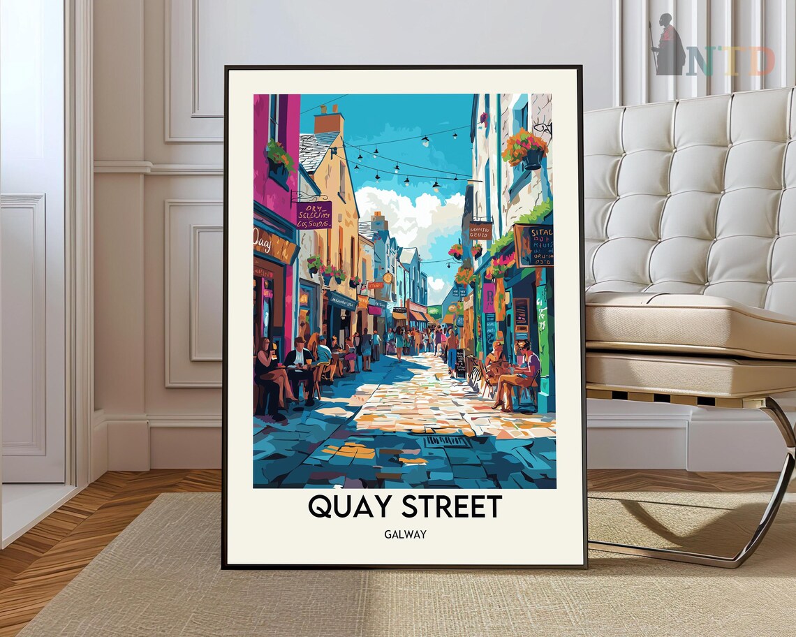 Quay Street Galway Ireland Colorful Old Town Photography Poster