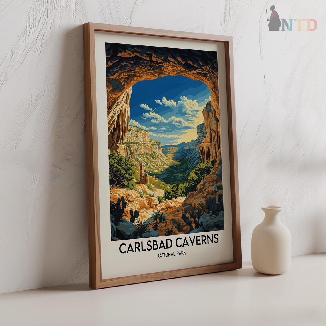 Carlsbad Caverns National Park Natural Cave Entrance Travel Poster - Image 2