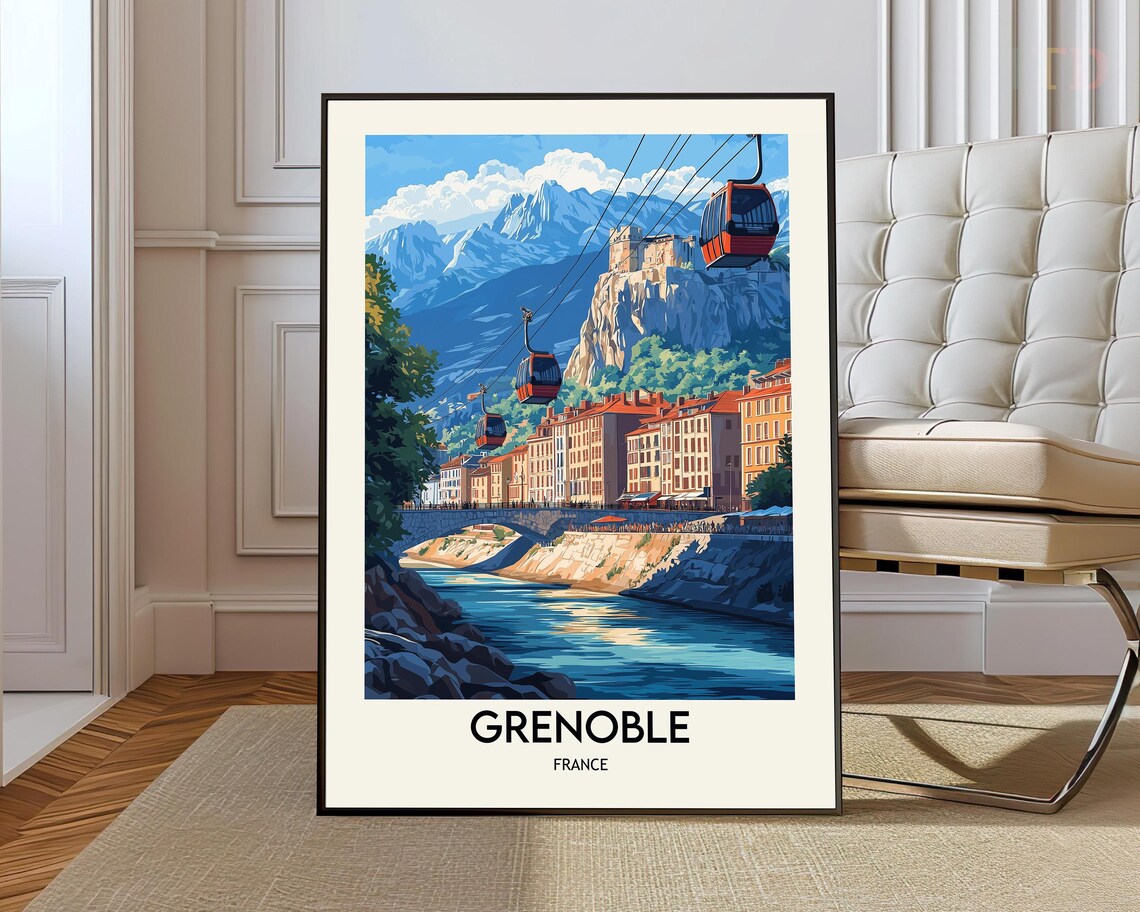 Grenoble Travel Poster, France Wall Art Print