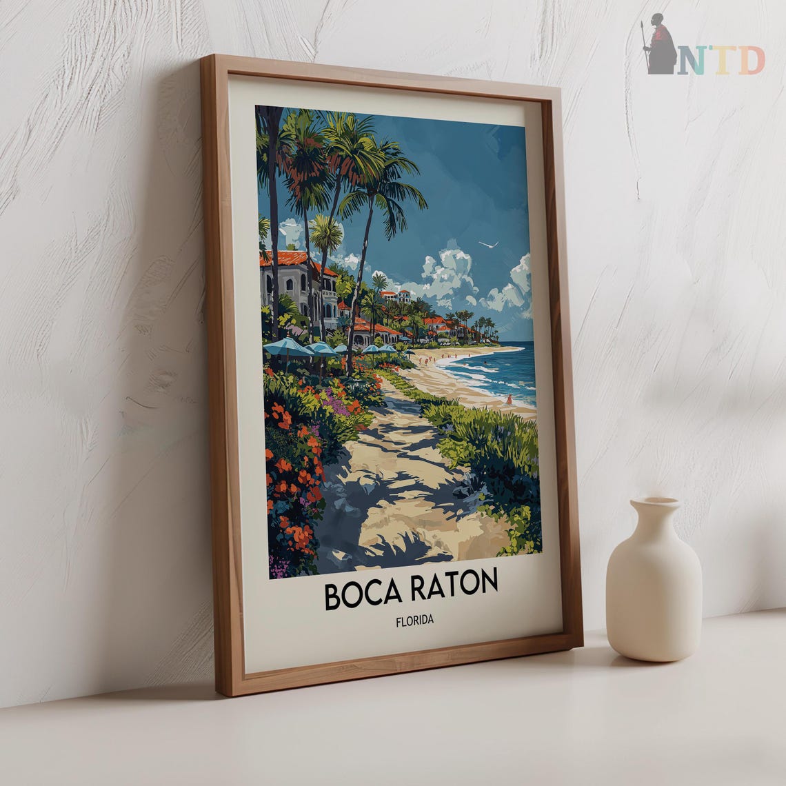 Flower Lined Path to the Beach Boca Raton Florida Travel Poster - Image 2