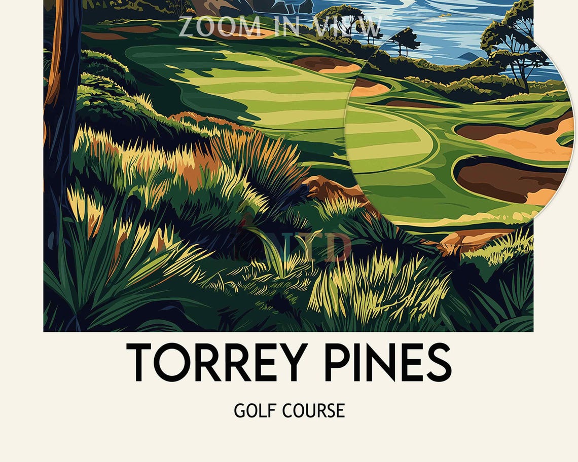 Torrey Pines Golf Poster Torrey Pines Golf Wall Art Torrey Pines Golf Print Torrey Pines Golf Photo Torrey Pines Golf Poster Print - Image 2