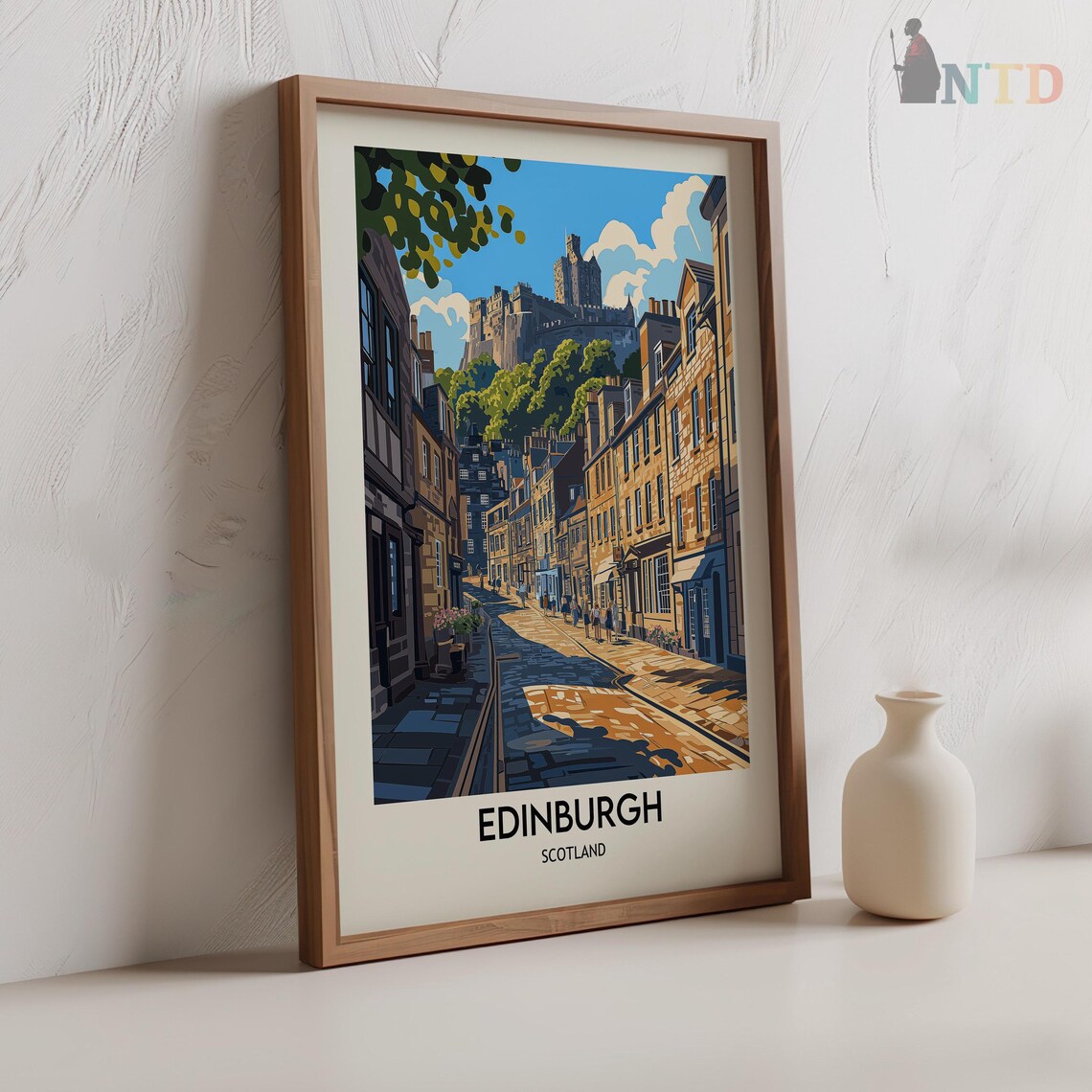 Edinburgh Skyline Travel Poster, Scotland Castle - Image 2