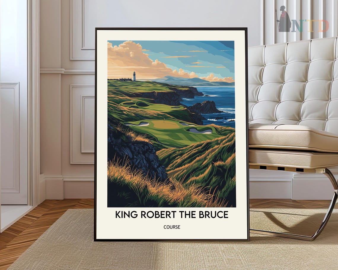 King Robert The Bruce Golf Course Scotland Fairway and Coast Poster