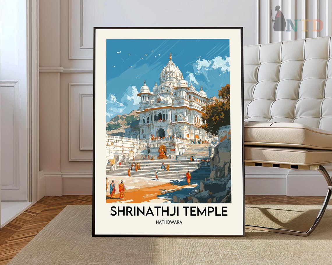 Shrinathji Temple Nathdwara India White Marble Temple Travel Poster