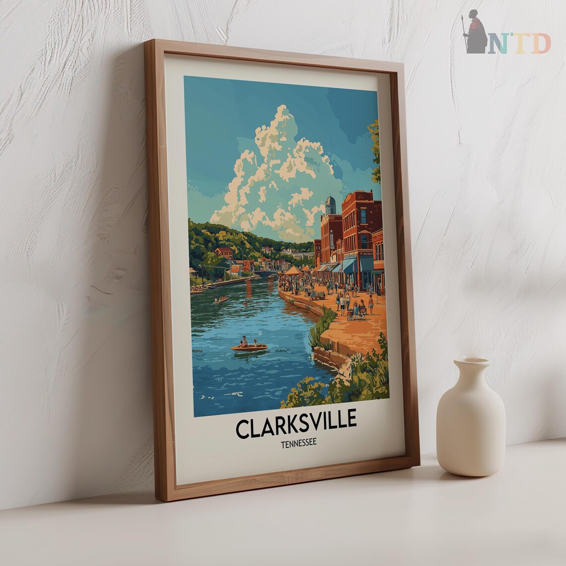 Clarksville Tennessee Travel Poster, Map Print - Image 2