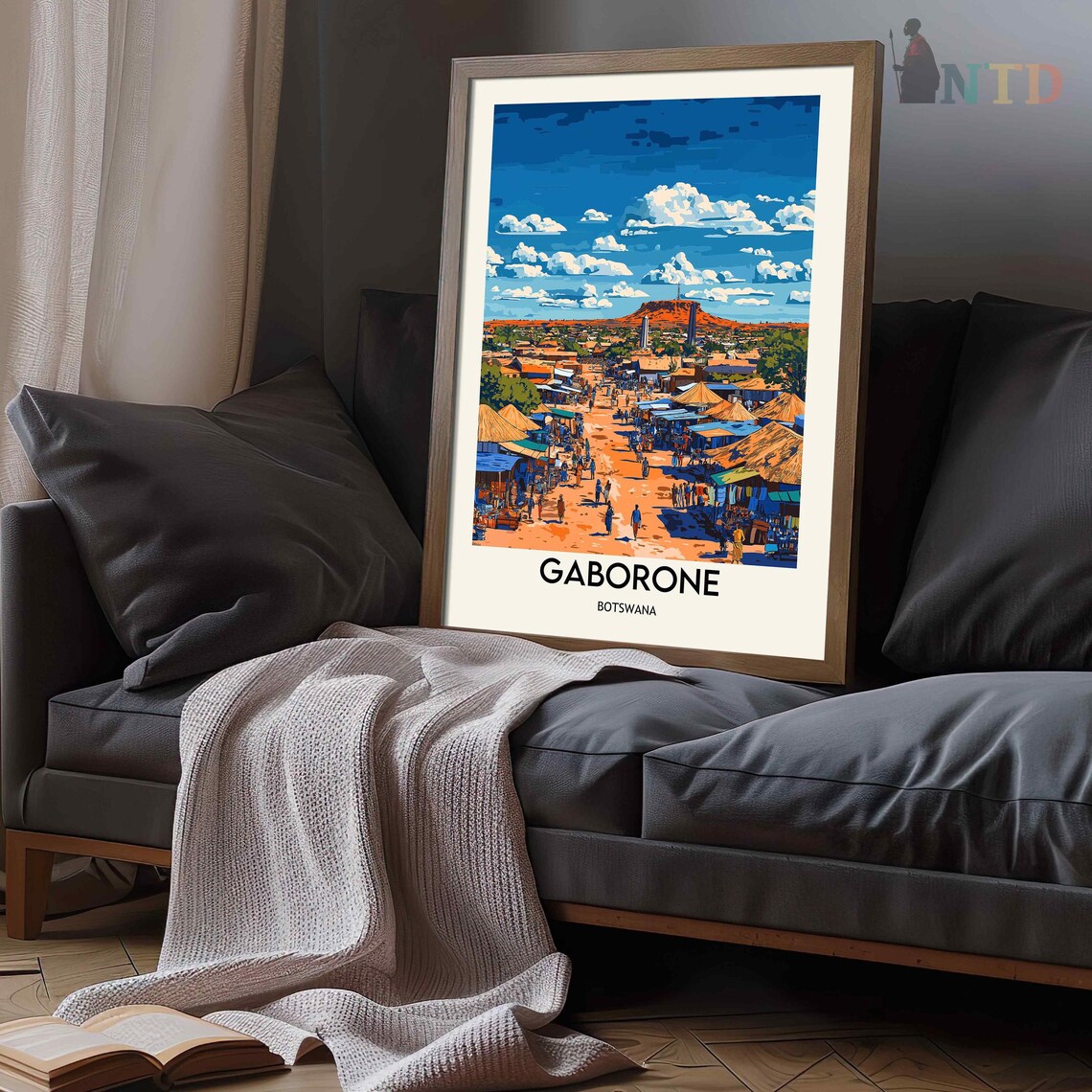 Gaborone Botswana Bustling Outdoor Market Street Scene Poster - Image 3