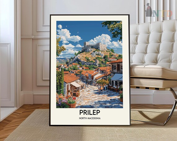 Prilep North Macedonia Old Town Fortress Hill Travel Art Poster