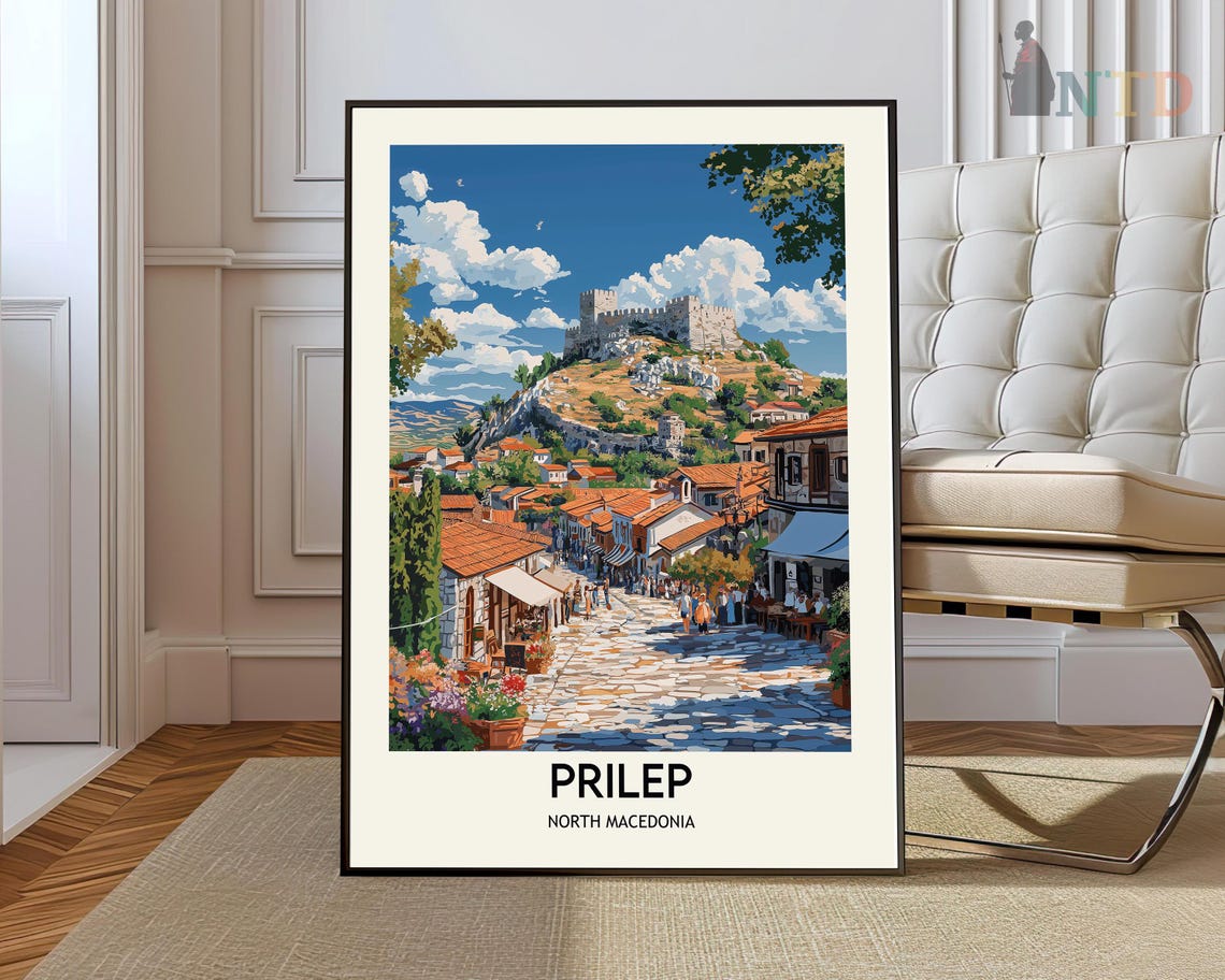 Prilep North Macedonia Old Town Fortress Hill Travel Art Poster
