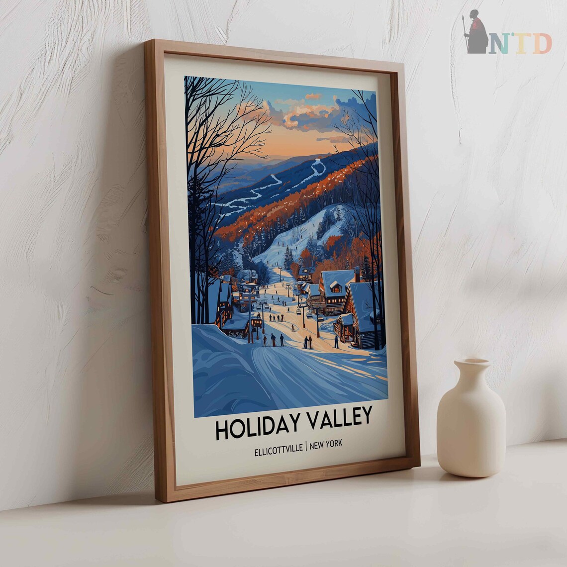 Holiday Valley New York Ellicottville Ski Resort Sunset Poster - Image 2
