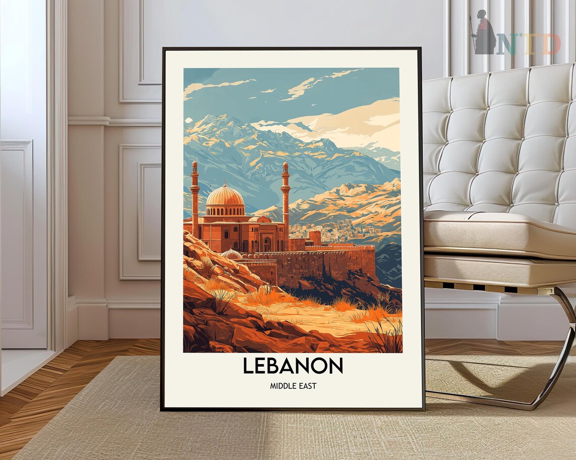 Beirut City Travel Poster, Lebanon Art Print