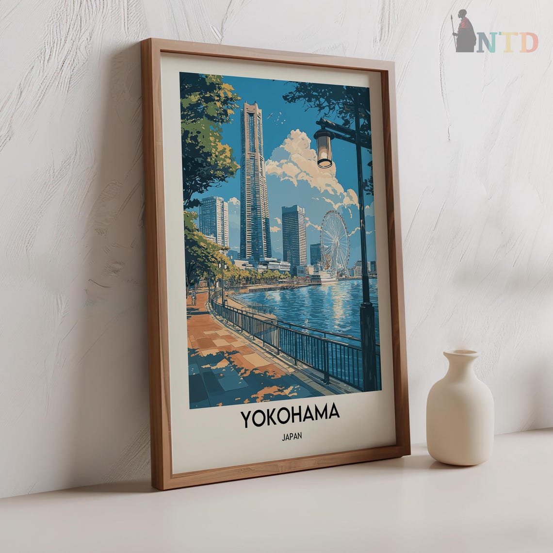 Yokohama Print Yokohama Wall Art Yokohama Poster Yokohama Photo Yokohama Poster Print Yokohama Travel Poster Yokohama Japan Poster - Image 2