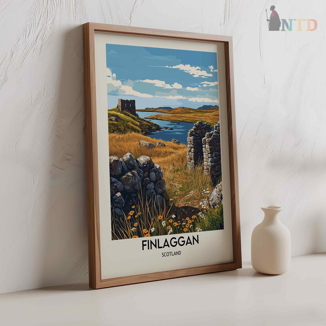 Finlaggan Scotland Medieval Castle Ruins Loch Golden Moorland Poster - Image 2