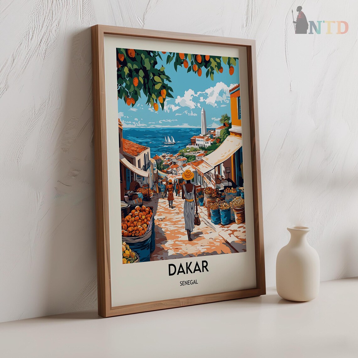 Dakar Travel Poster, Senegal City Map Art Print - Image 2