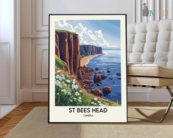 St Bees Print Wall Art Poster Photo Cumbria