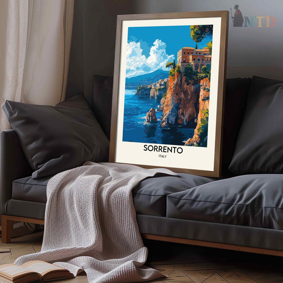 Sorrento Italy Dramatic Cliffs Bay of Naples Town View Poster - Image 3