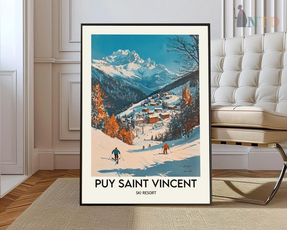 Puy Saint Vincent Ski Resort Poster Wall Art Printpuy French Alps