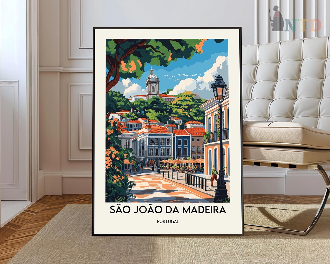 Sao Joao da Madeira Portugal Charming Old Town Travel Poster