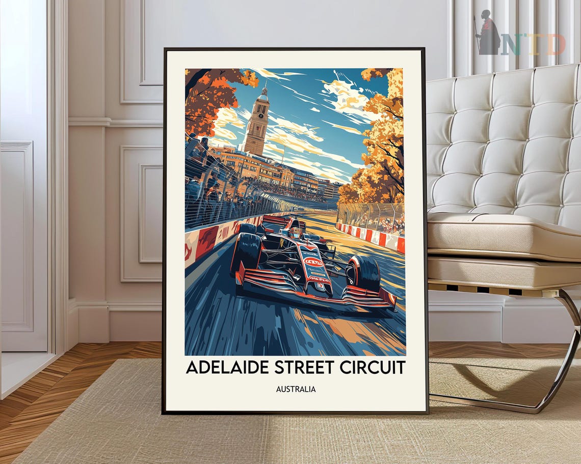 Adelaide Street Circuit Australia Grand Prix Racing Art Poster