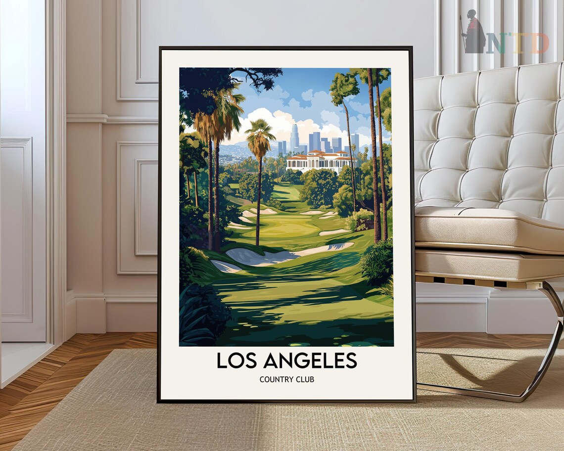 Los Angeles Country Club Palm Fairway And Historic Clubhouse Poster