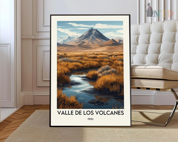 Valle De Los Volcanes Poster Wall Art Print Mexico