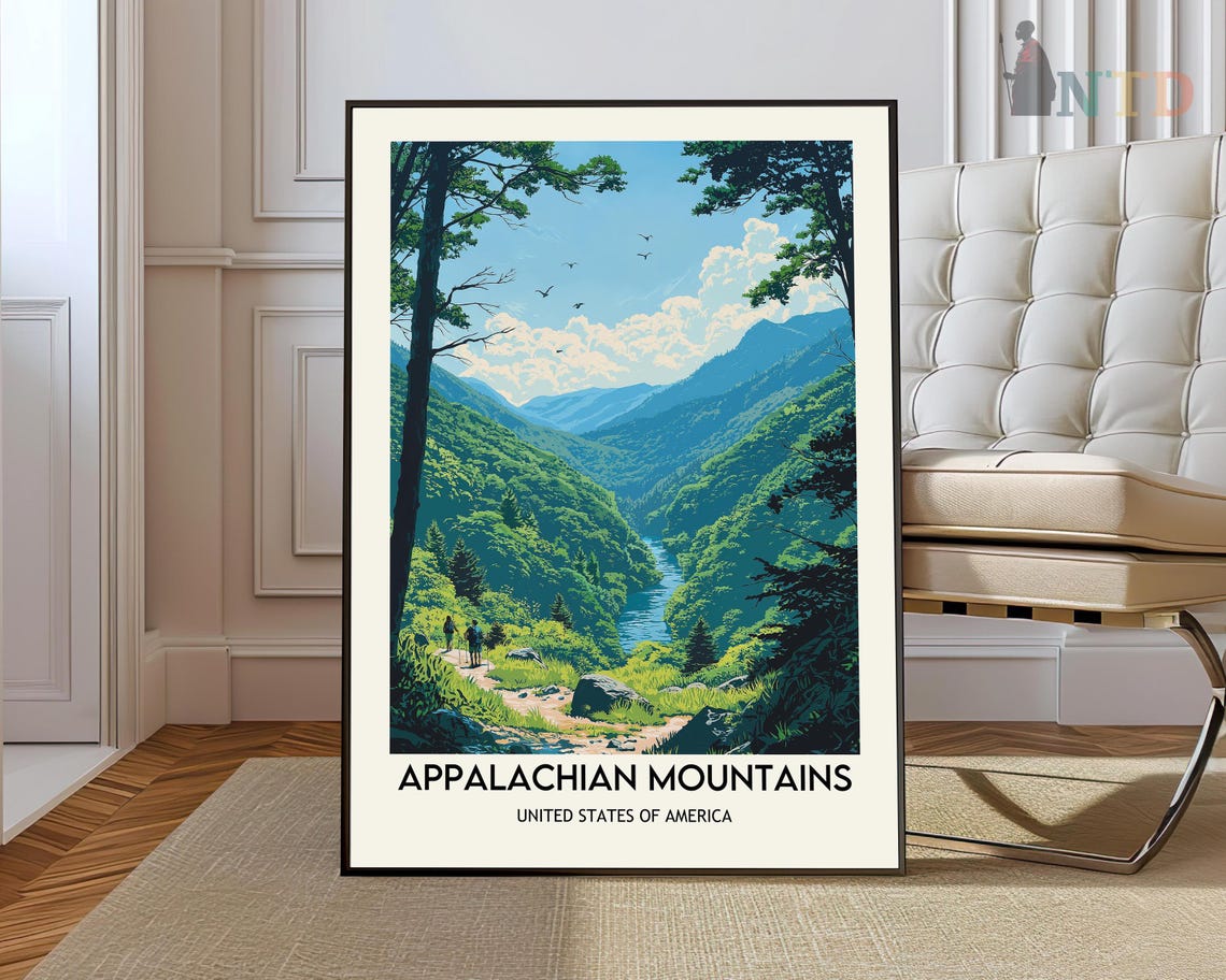 Appalachian Mountains Print Appalachian Print Appalachian Poster Appalachian Trail Appalachian Wall Art Appalachian Art Mountain Print