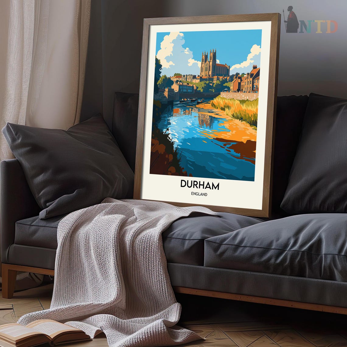 Durham Cathedral Reflected in the River on a Sunny Day Poster - Image 3