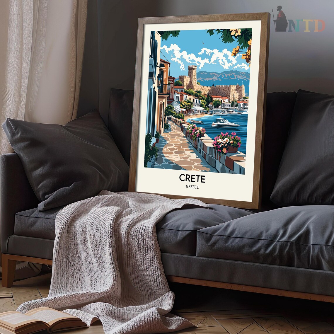 Crete Travel Poster, Greece Map Wall Art Print - Image 3
