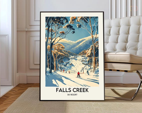Falls Creek Ski Resort Poster Wall Art Print Photo Australia