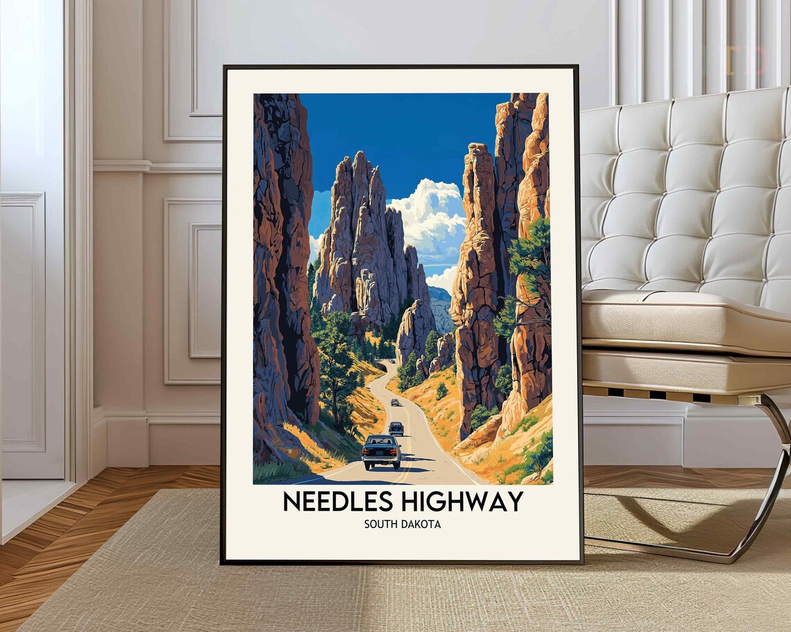 Needles Highway, South Dakota Travel Poster, Custer State Park