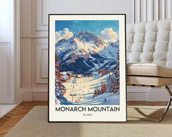 Monarch Mountain Ski Area Poster, Colorado Travel Art Print