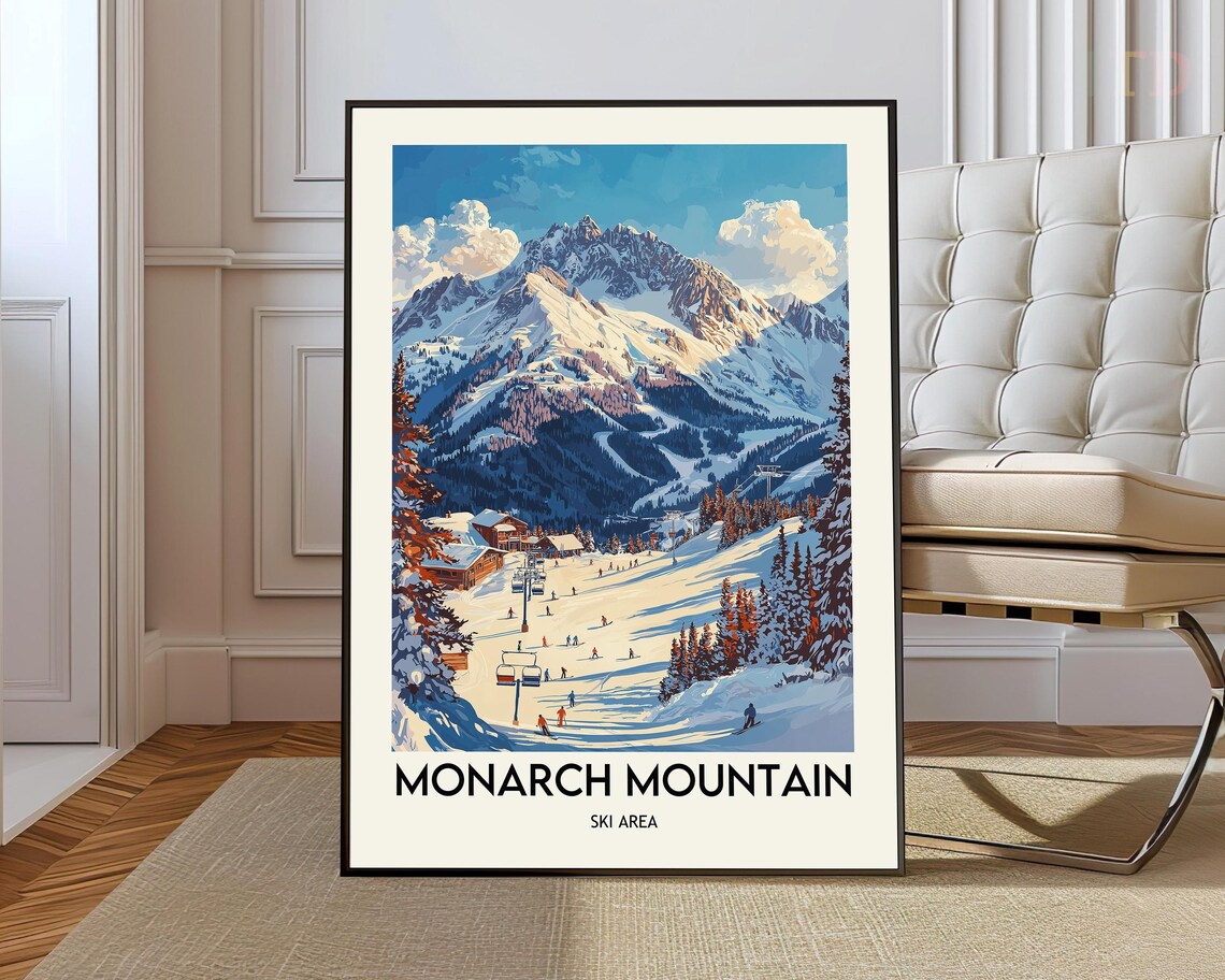Monarch Mountain Ski Area Poster, Colorado Travel Art Print