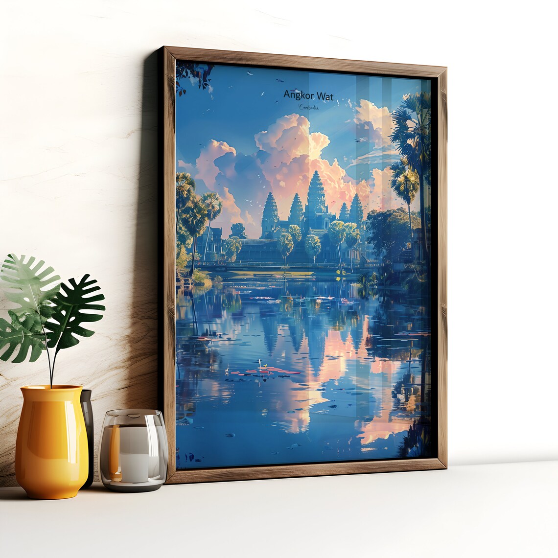 Cambodia Travel Poster, Angkor Wat Ancient Temple - Image 5