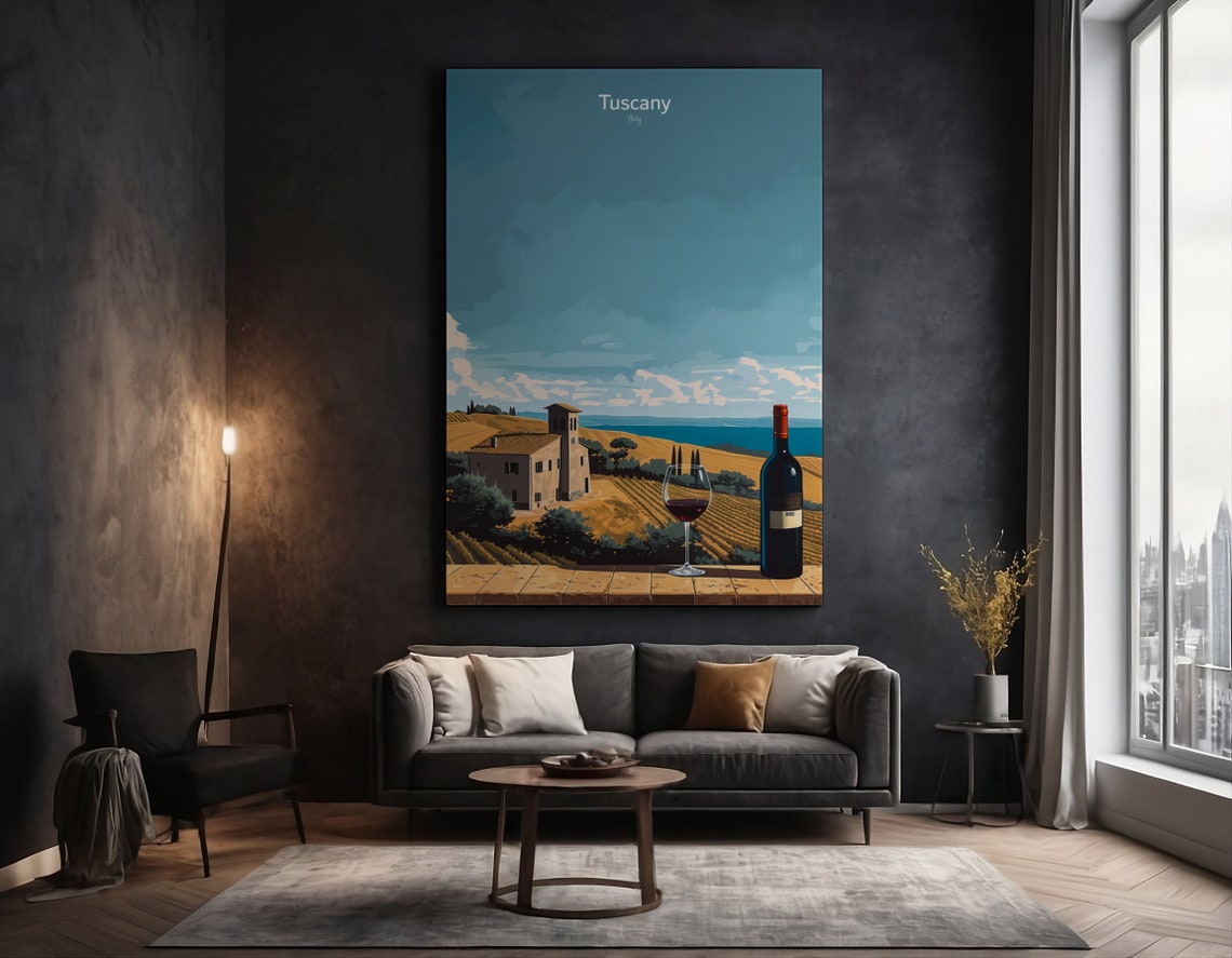 Toskana Poster, Italienischer Kunstdruck, Weingeschenk - Image 5