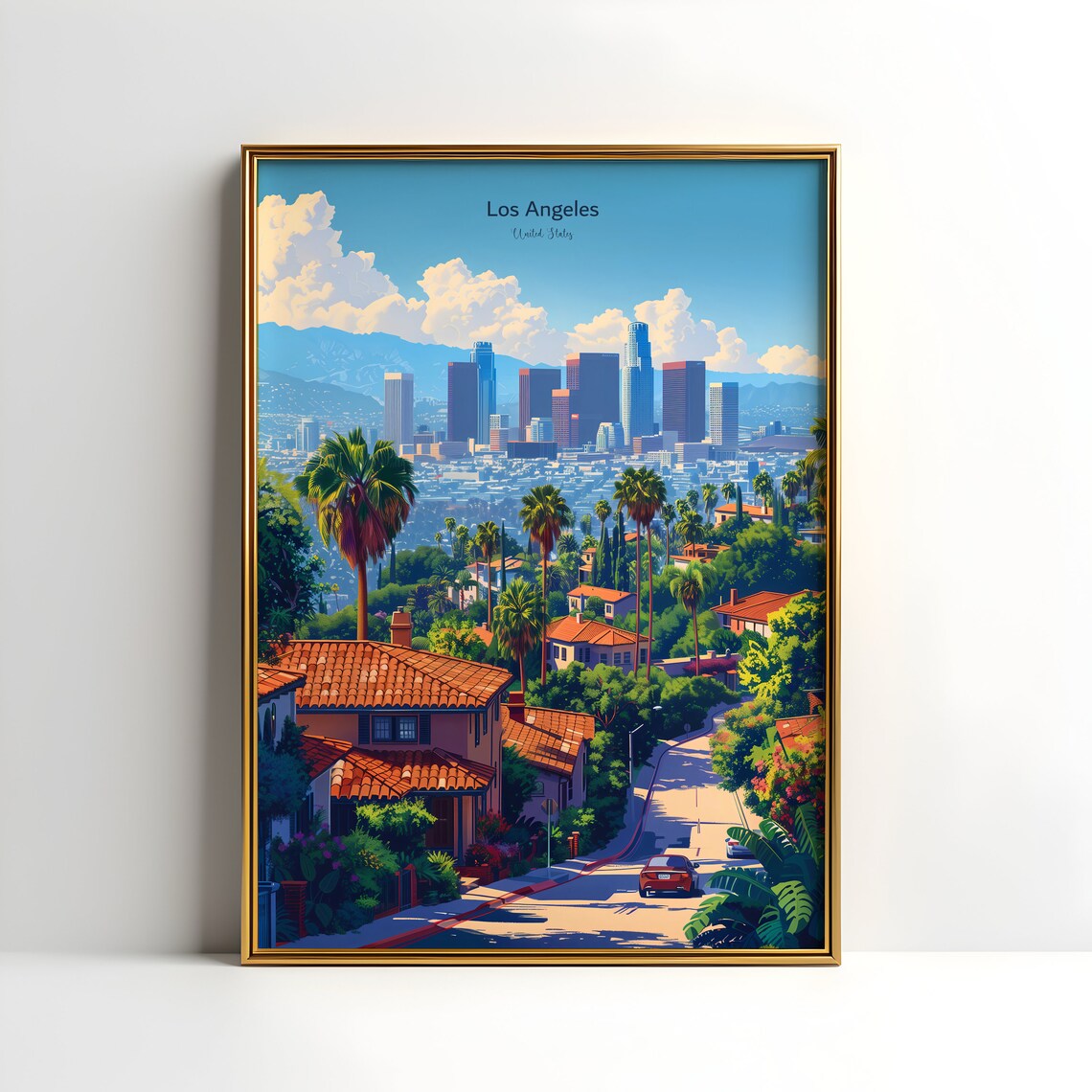 Hollywood Posters Map of Los Angeles Travel Print