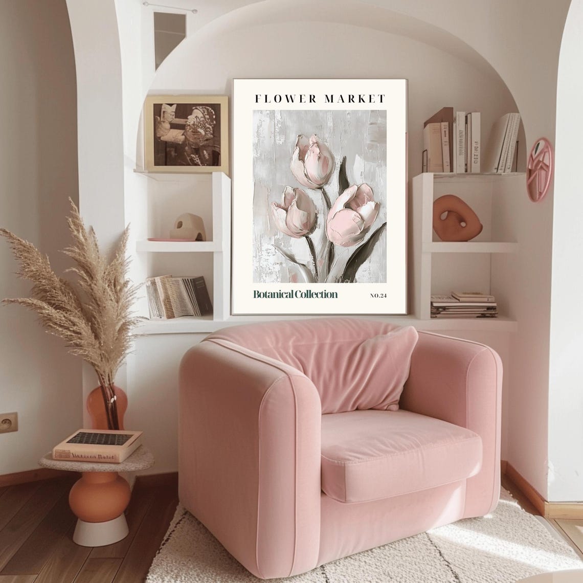 Flower Market Blush Pink Tulip Botanical Collection No.24 Poster - Image 3