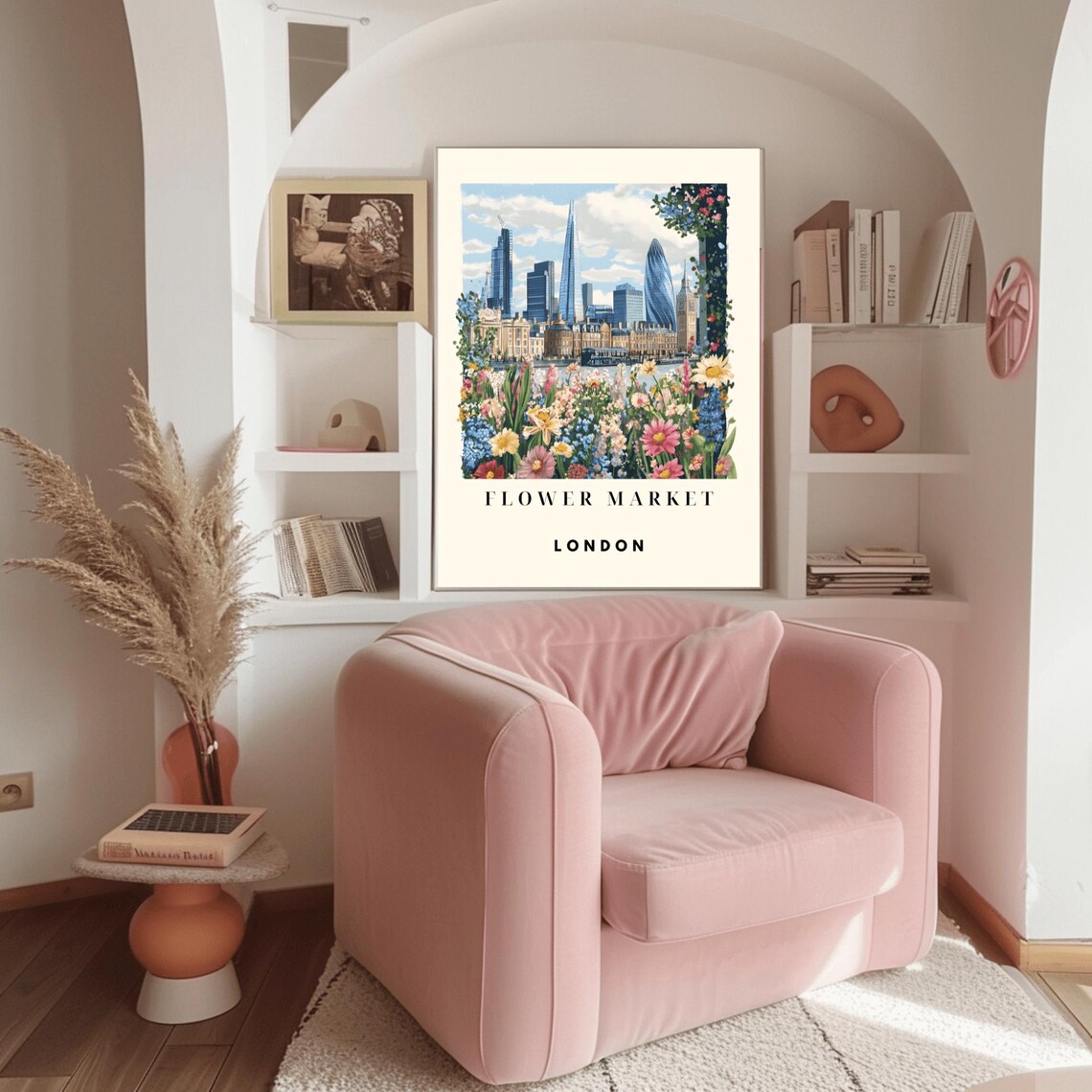 London Flower Market The Shard Riverside Skyline Wildflower Poster - Image 3