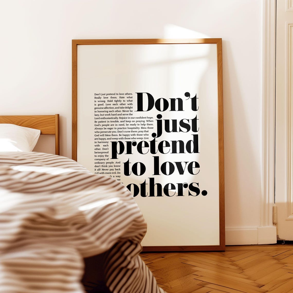 Romans 12 9 18 Nlt Wall Art Christian Bible Verse Poster Christian Wall Art Love Bible Verse Print Scripture Poster - Image 4