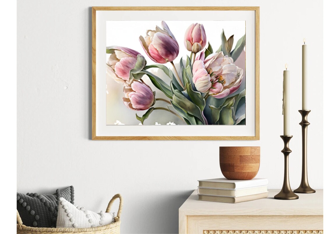 Tulips Watercolor Print, Spring Floral Botanical Art - Image 2