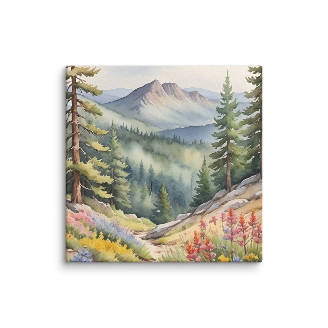 Rocky Mountain Wildflower Meadow Trail Watercolor Colorado Art Poster - Image 6