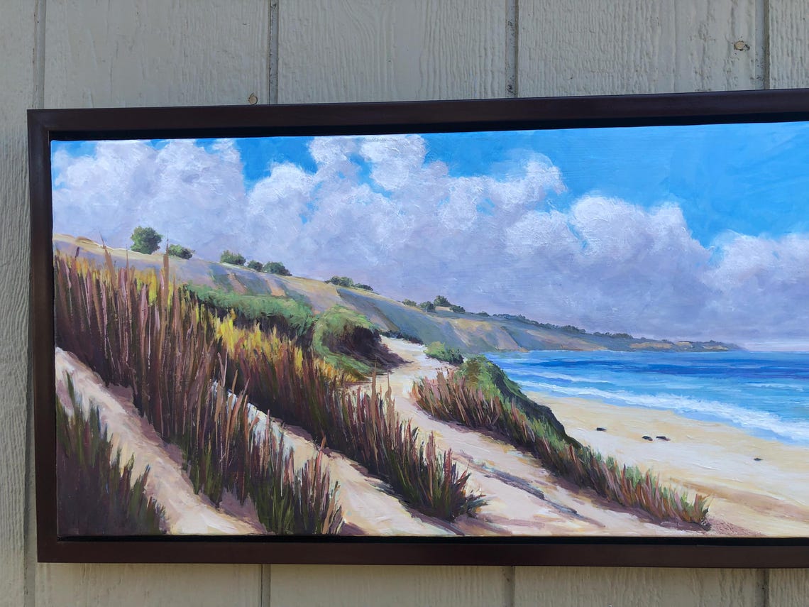 Santa Barbara Beach Dunes Grassy Path Ocean View Travel Poster - Image 5