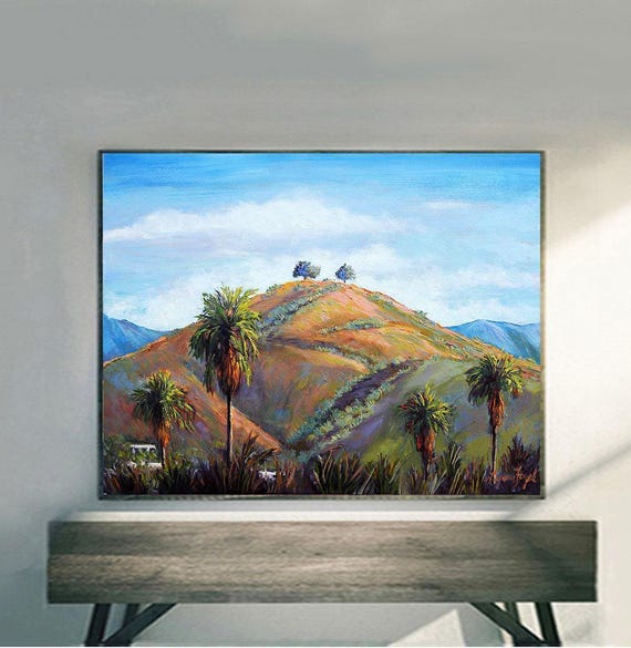 Two Trees Ventura City Landscape Poster Print