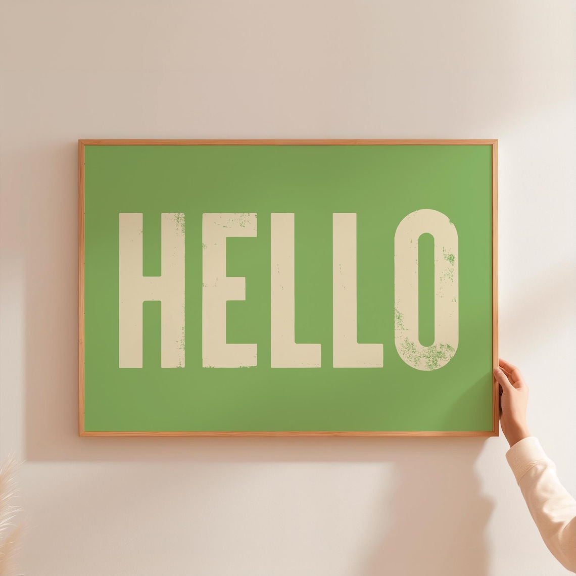 Hello Typography Poster Print, Quirky Entryway Decor